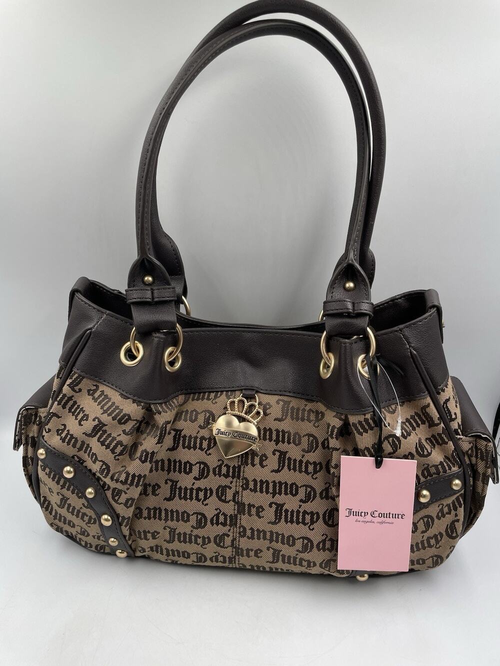 NWT Juicy Couture Retro Glam Brown Taupe Shoulder Handbag